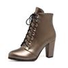2025 Новые женские ботинки Осенние ботильоны для женщины На шнуровке Толстый высокий каблук На заказ botas femininas Зимняя обувь Женская WSH4136