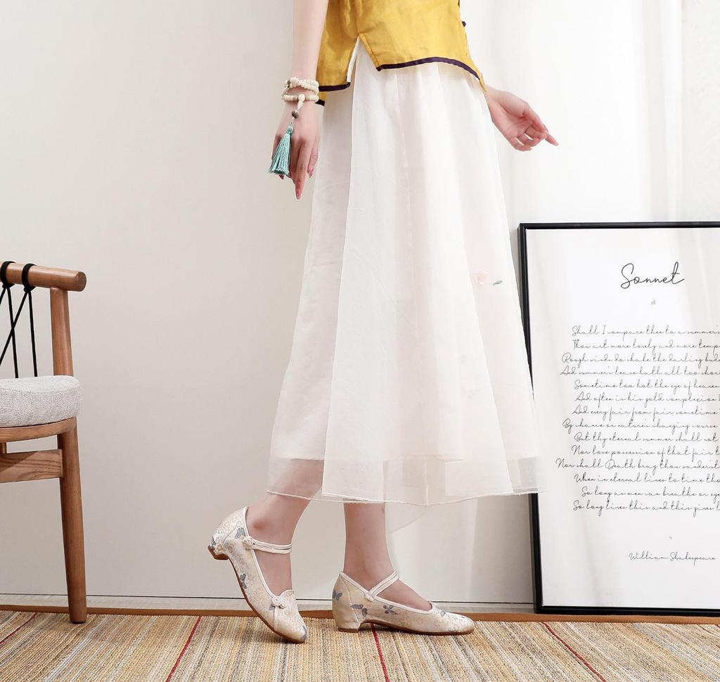 Женские туфли-чеонгсамы с острым носком в китайском стиле Hua Ning 2024 — ретро-этнический дизайн