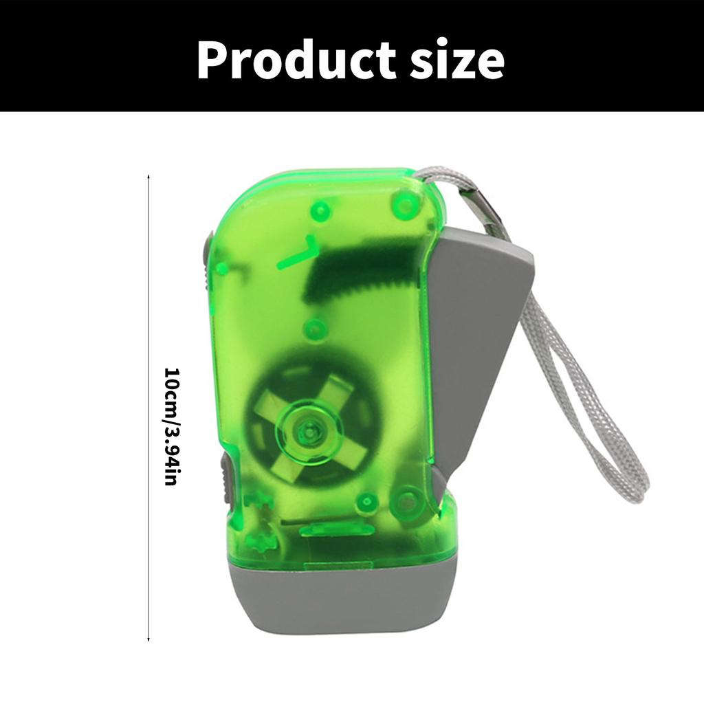 Hand Crank Flashlight No Battery Required Torch Light Manual Press Flashlight 3 LED Light Squeeze Flashlight for Camping