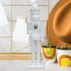Nutcracker Figure Decorative Sculpture Wood Statue for Cabinet Housewarming Fireplace Desk