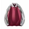 Men's American Retro Striped Color-blocked Stand-up Collar Hoodie, Loose Couple's Versatile Casual Zipper Pullover Top