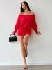 2026 Fall/Winter European & American Style One-Shoulder Batwing Sleeve Sexy Hip-Hugging Skirt