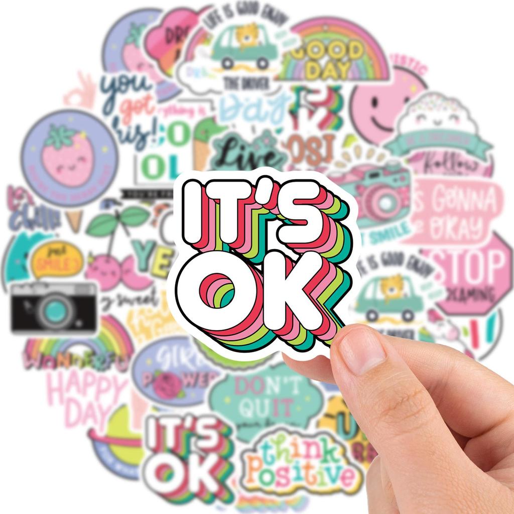 80 шт. наклейки с модными словами VSCO Pop, милый слоган, вдохновляющий креативный текст для девочек, детей, мультяшная наклейка Kawaii на ноутбуке, холодильнике, бутылке с водой, столе