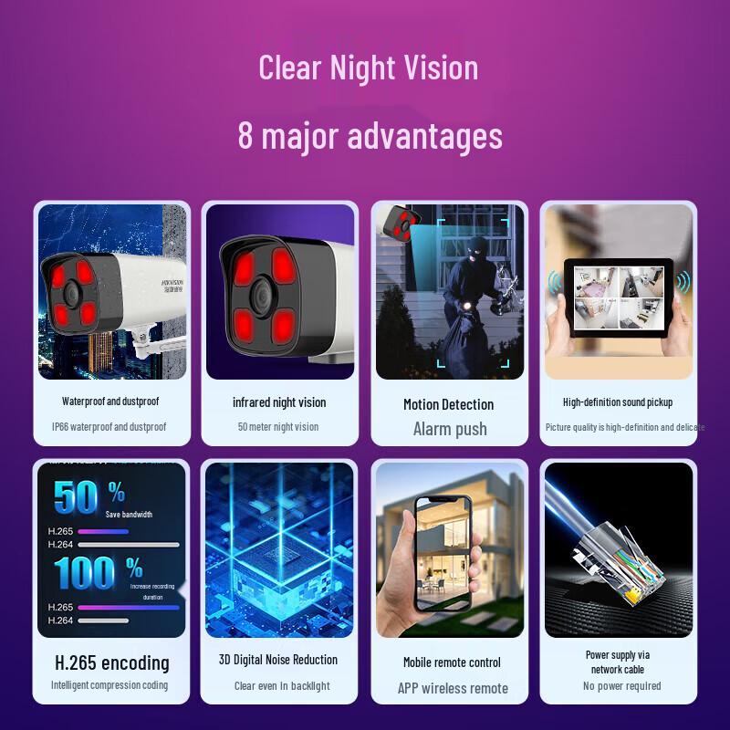 Уличная PoE камера видеонаблюдения Hikvision 2 Мп со звуком и ИК-подсветкой 50 м для ночной съемки