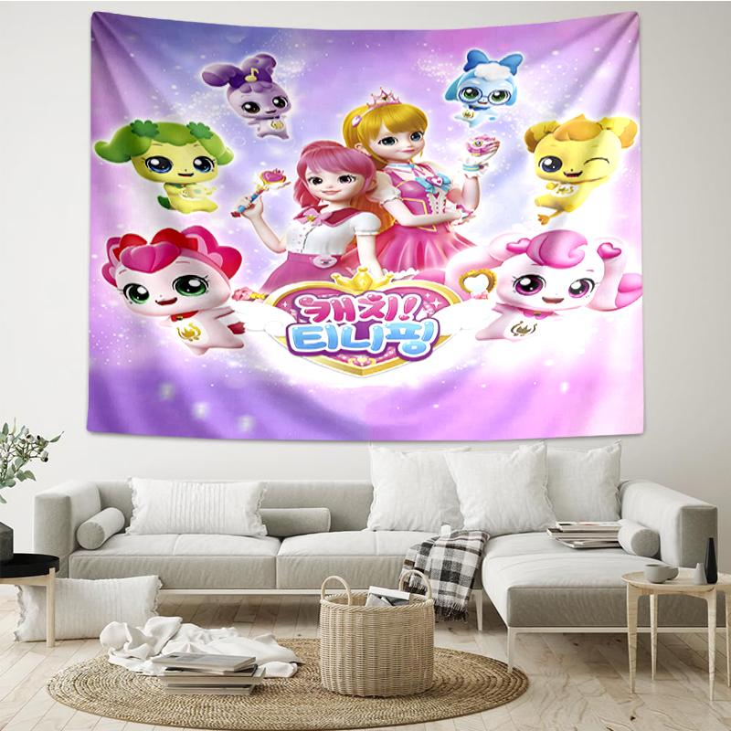 Twinkle-Catch-Teenieping Print Tapestry, Backdrop, Easy Setup, Ideal for Bedroom, Office & Living Room, with Aesthetic Wall Hanging Decor.