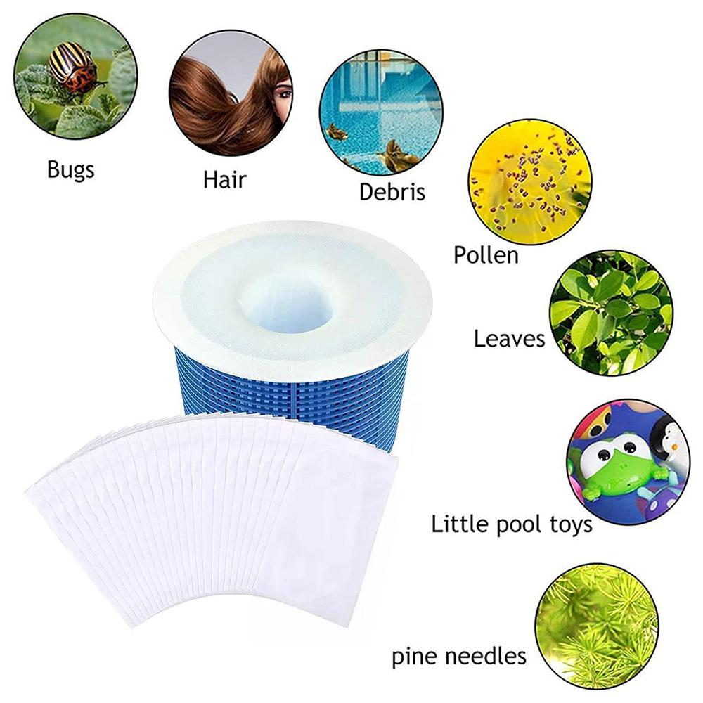 5Pcs Pool Skimmer Socks Nylon Filter Net Debris Bag Basket Liner for Swimming Pool