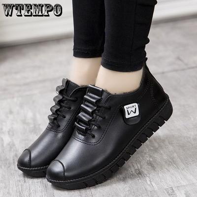 Весенние и осенние кожаные туфли женские универсальные черные повседневные туфли на все времена года рабочие туфли одинарные туфли