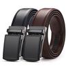Reverse Buckle Belt Automatic Buckle Two Layer Cowhide Belt Men's Casual Belt