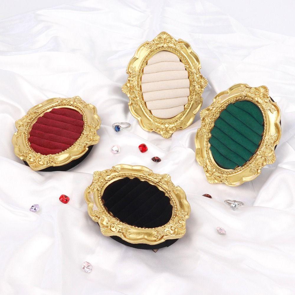 Photo Frame Ring Display Stand European-style Jewelry Storage Tray Organizer Rack