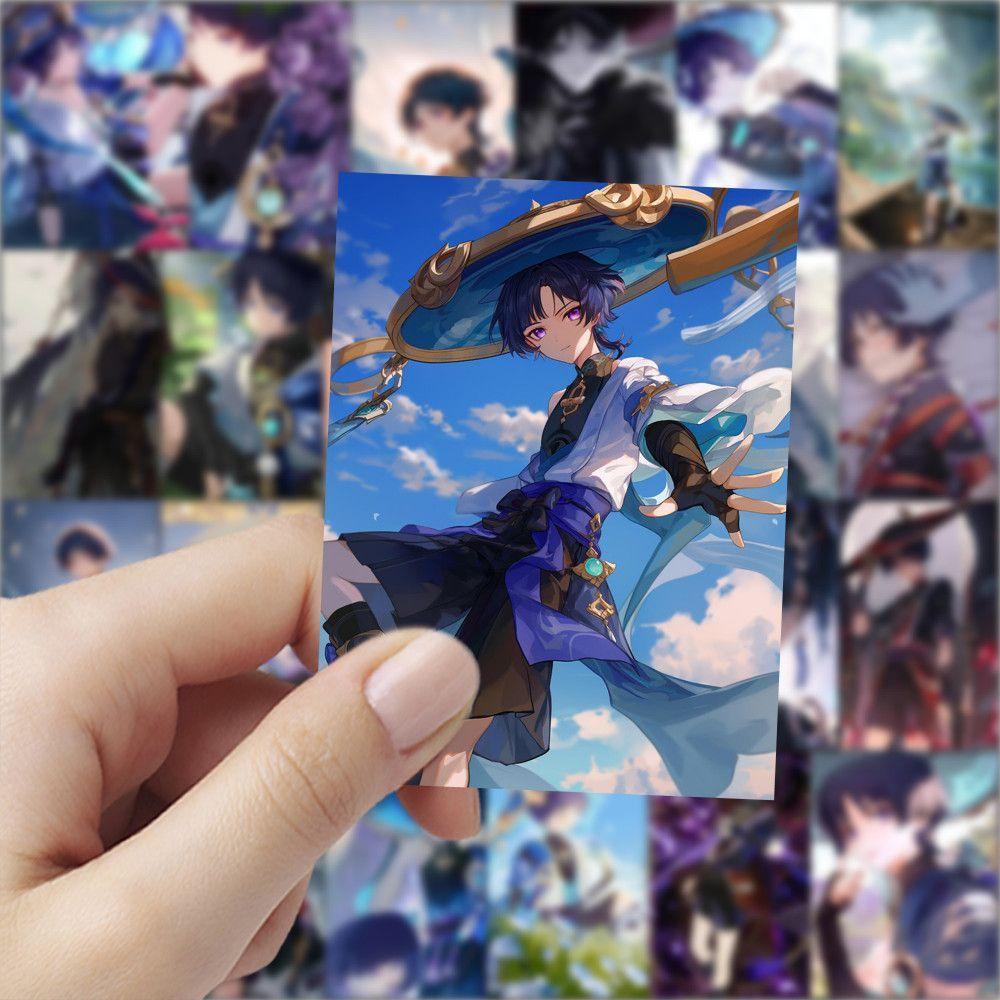 63шт Странник (Геншин Удар) Наклейки, самоклеящиеся украшения для рукописных журналов, периферийные наклейки