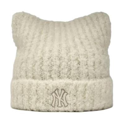 MLB Вышивка New York Yankees полиэстер шерсть нейлон акрил шерстяная шапка Унисекс стиль для пары кремовый цвет 3ABNB1146-50CRS