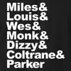 MILES & LOUIS & WES & MONK Винтажные Джаз Фанк Соул Имена S-6XL Футболка Унисекс