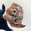 1Set Vintage Gothic Heart Rings Set For Women Men Punk Playing Card Spades Geometric Hollow Butterfly Ring Retro Finger Ring Jewelry