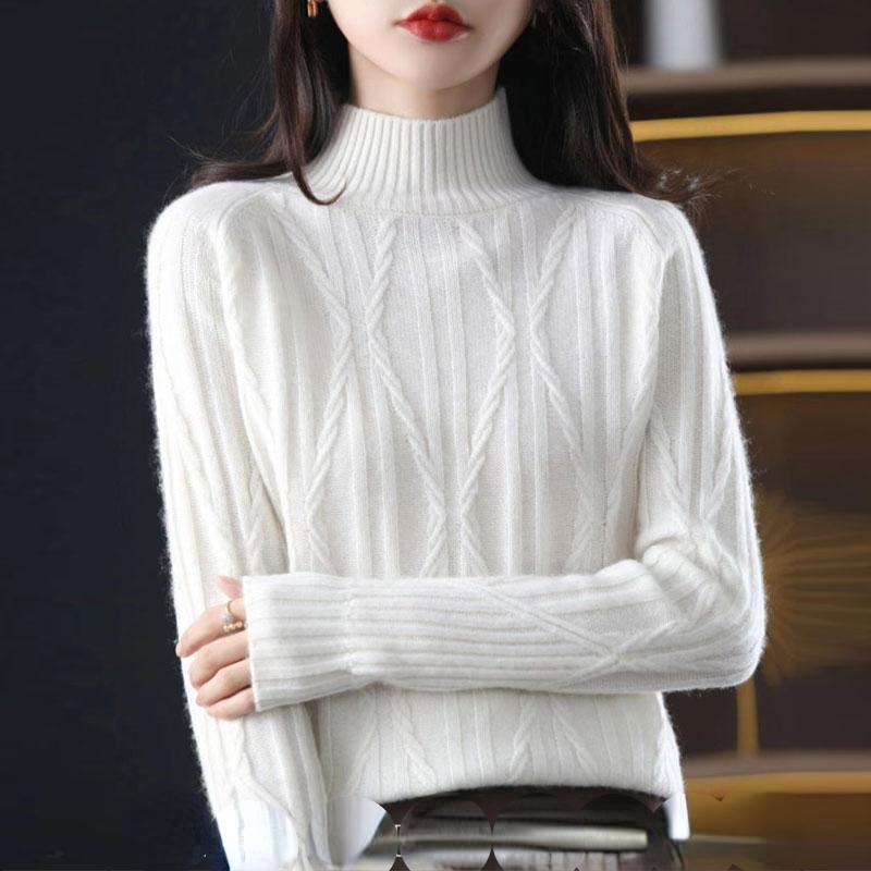 Осень 2022, женский свитер, шерстяной вязаный пуловер, базовые модные топы, футболки, водолазка с длинным рукавом, повседневная фиолетовая