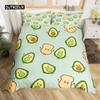 Комплект постельного белья с изображением авокадо для детей Комплект постельного белья Kawaii Милые фрукты Покрывало для одеяла Твин Размер Тропический ботанический мультяшный пододеяльник