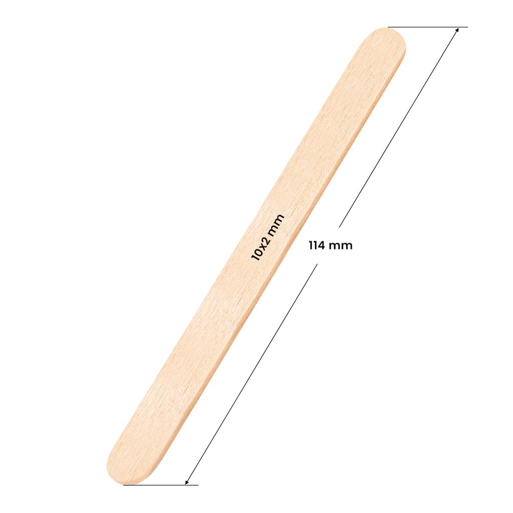 Medium Wooden Spatula 114 X 10 X 2 Mm - 100 Pieces