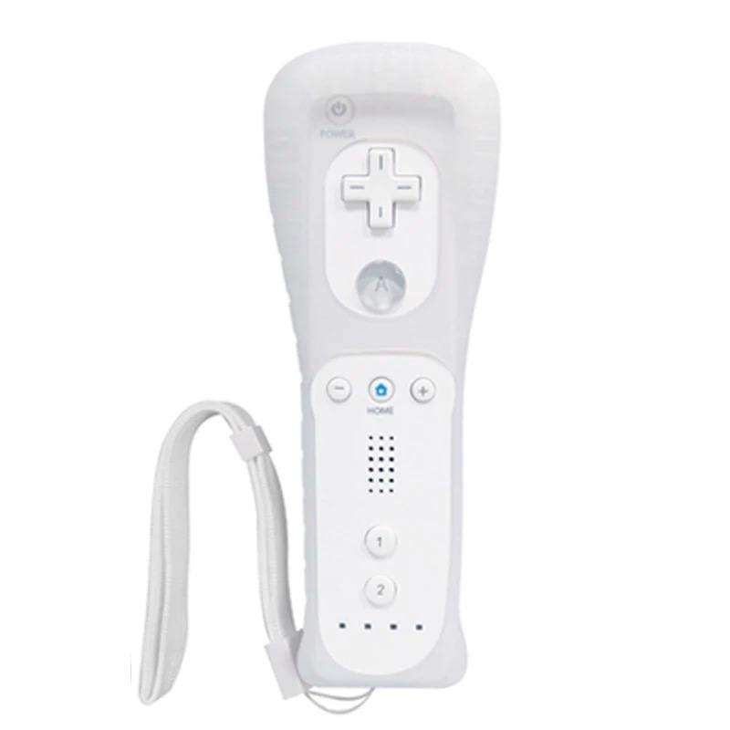 Беспроводной комплект контроллеров для Wii/Wii U – Левый джойстик Nunchuk / Правый пульт с вибрацией в силиконовом чехле и ремешком на запястье