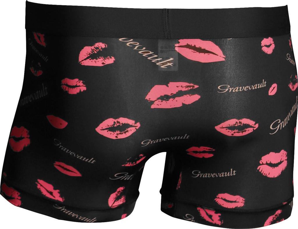 Мужские короткие трусы-боксеры Grave Vault с носками с принтом, Идеальный рождественский подарок, Стильное мужское нижнее белье, Следы от поцелуев, Размер L, Черный, 3052502