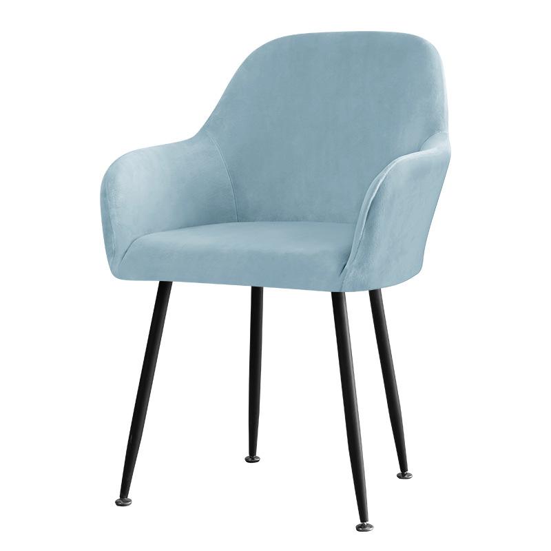 Бархатные эластичные чехлы на стулья, эластичные однотонные чехлы на обеденные стулья, домашний декор, моющиеся чехлы на офисные сиденья с высоким подлокотником