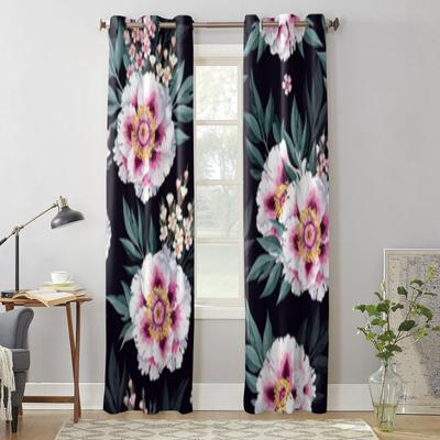 Занавеска на окно с белым деревом и пионом для гостиной, спальни, декоративные шторы, роскошные кухонные шторы с балдахином