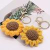 Брелок Подвеска Вязание крючком Подсолнух Форма Брелок Декоративные Подвески Сумки Телефоны Автомобили Аксессуары