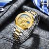 Men's Multifunction Quartz Watch Chronograph Luminous Water-Resistant Luxury Golden Steel Bracelet Men Moonswatch