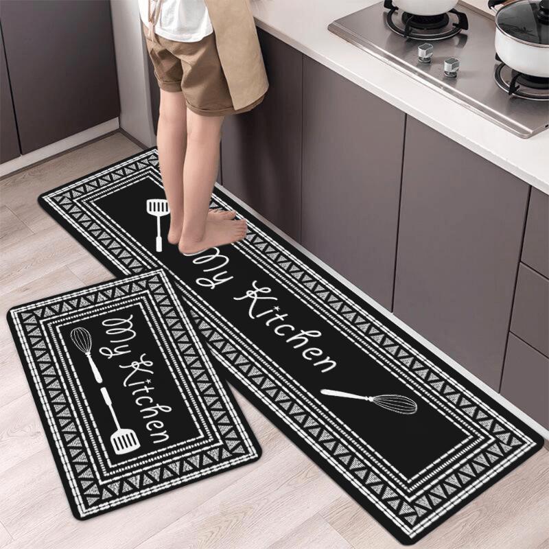 Luxury Kitchen Rug My Kitchen Printing Floor Mat Household Kitchen Mat Non-slip Oil-proof Foot Mat  Indoor Mat Doormat Door Rug Entrance Rug Decor