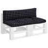 VidaXL Coussins de palette 2 pcs motif à carreaux noir tissu Oxford 360938