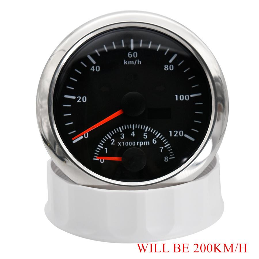 Новый 85-мм цифровой спидометр GPS для автомобиля, грузовика, лодки, 0-200 км/ч, измеритель скорости, тахометр 8000 об/мин для автомобиля, лодки, квадроцикла 9-32 В
