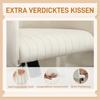 Rollable Desk Chair with Velvet-Look Cover, Height-Adjustable Office Chair, Tilt Function, Cream White