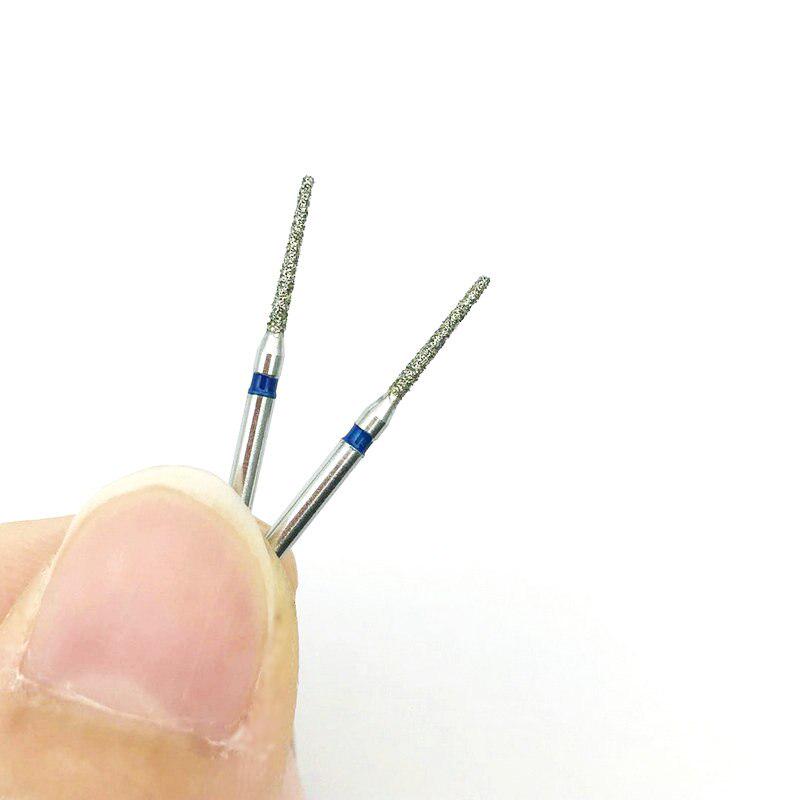 10 шт., стоматологические алмазные боры, сверла с коническим плоским концом, тип Dia-burs, средний FG 1,6 м для высокоскоростного наконечника TF-07