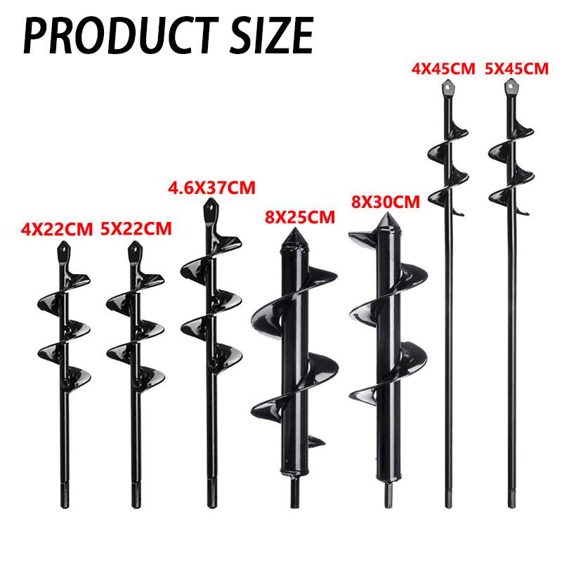 9 Sizes Garden Auger Drill Bit Tool Spiral Hole Digger Ground Drill Earth Drill for Seed Planting Gardening Fence Flower Planter