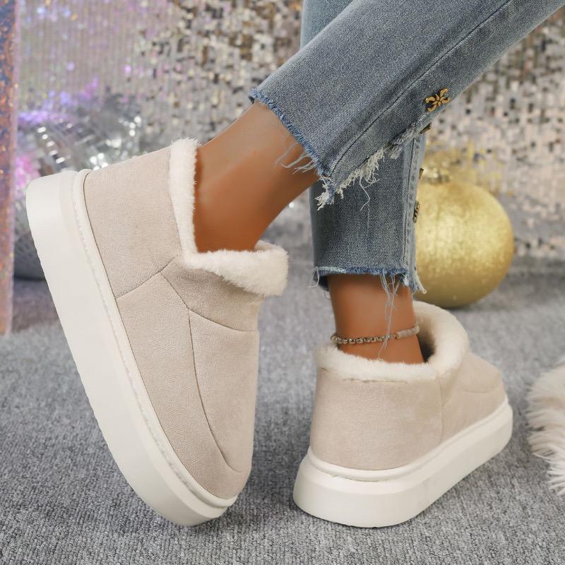 Зимняя женская обувь, модная повседневная обувь на открытом воздухе, плюшевые теплые хлопковые ботинки для женщин, нескользящие ботинки на платформе для снега Botas Mujer