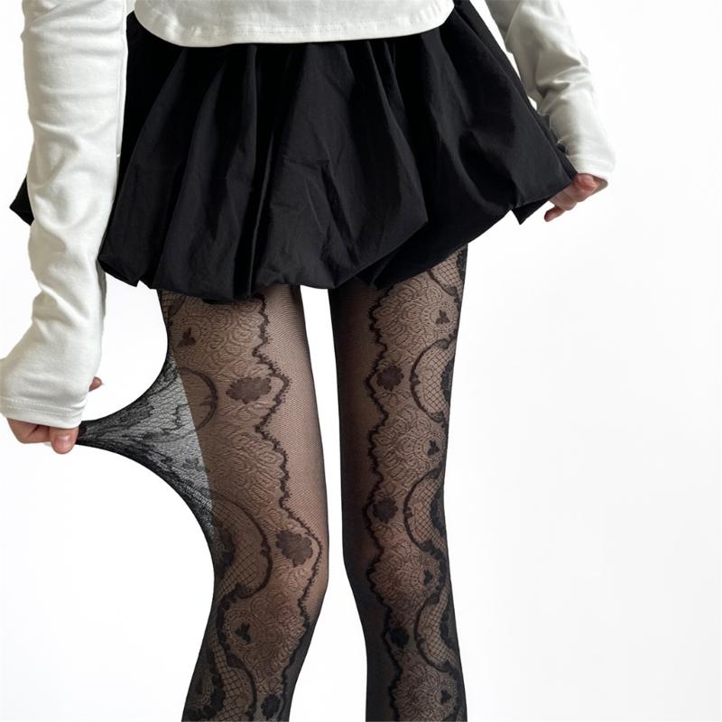 Patterned Fishnet Stockings Leggings,High Waist Tights Stockings for Women,Fishnets Thigh High Stockings Pantyhose