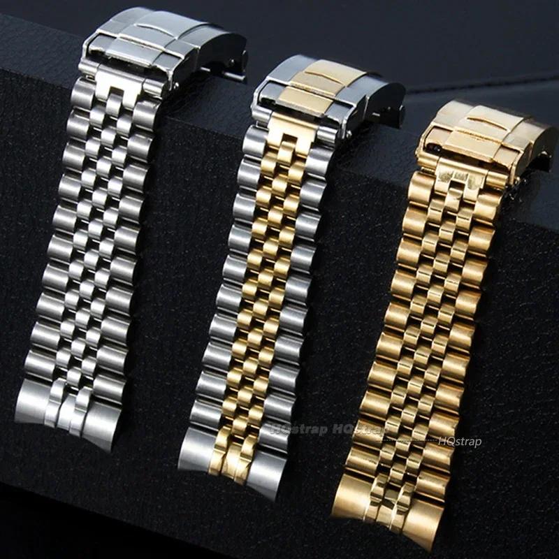 20-мм изогнутый браслет для часов Rolex, цельностальной ремешок для Jubilee, мужской, женский, наручный, высококачественные аксессуары для ремешка