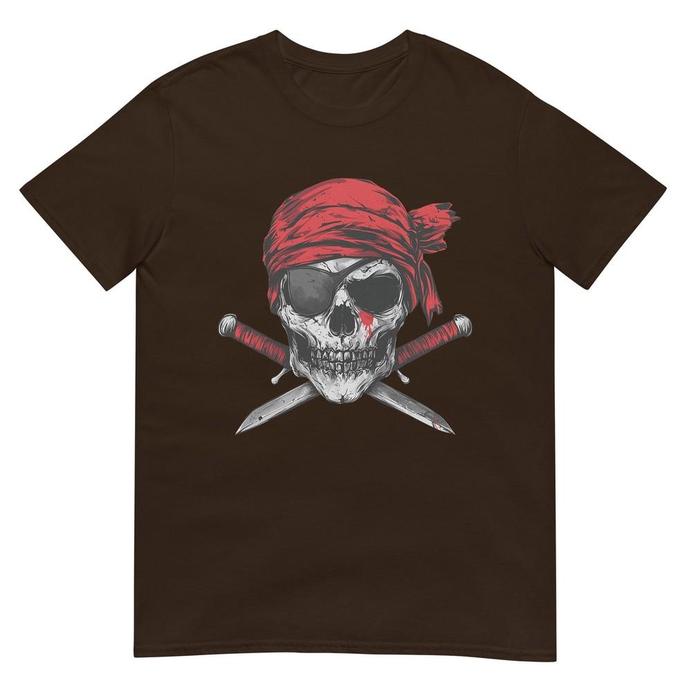 Pirate Flag Skull And Crossbones Skeleton Graphic Halloween TShirt