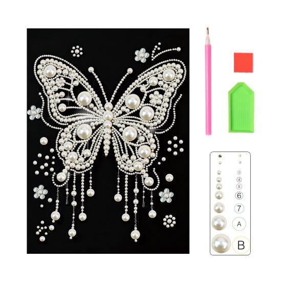 Набор для 3D-рисования жемчугом DIY Искусство и поделки из искусственного жемчуга для взрослых Мозаичная настенная живопись Картина с жемчугом и стразами в виде бабочки для декора дома и спальни