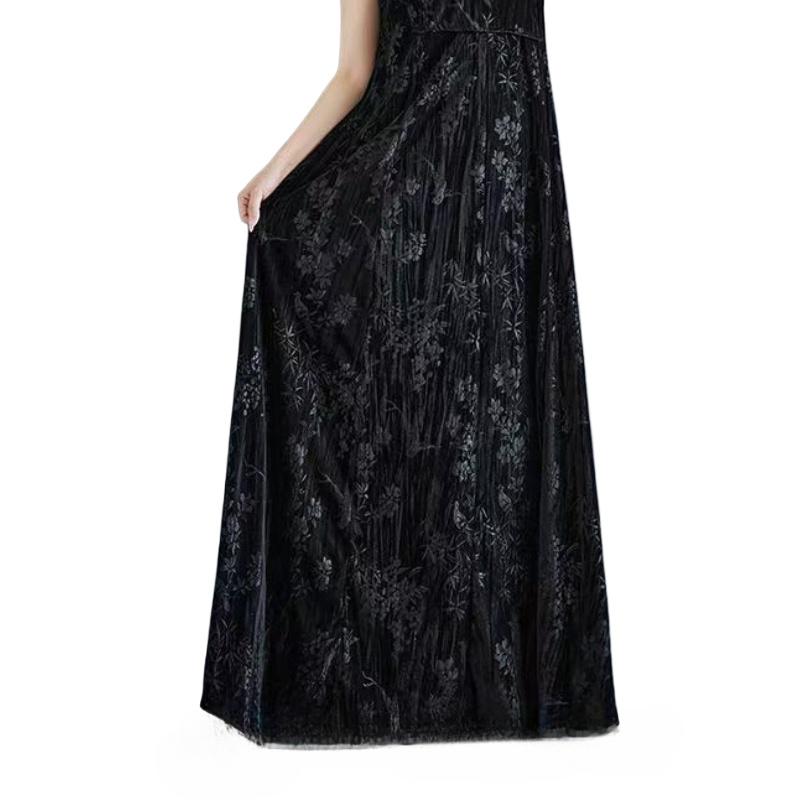 Черный цвет Брокат Эластичный Жаккардовый Бархат Ткань Африканская Нигерийская Ткань для DIY Шитья Платья Ципао Ширина 150см