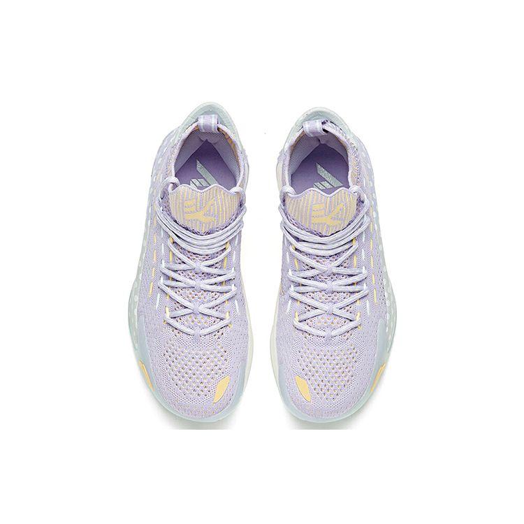 Anta Pechoin X Shock Absorbing Non-Slip Durable Mid-Top Basketball Shoes Women Basketball Shoes Purple Green 122021102-3