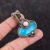 Подвеска из драгоценного камня Smithsonite, подвеска из медной проволоки, радужная бижутерия из лунного камня, подвеска ручной работы, обмотанная медной проволокой, подарок для женщин