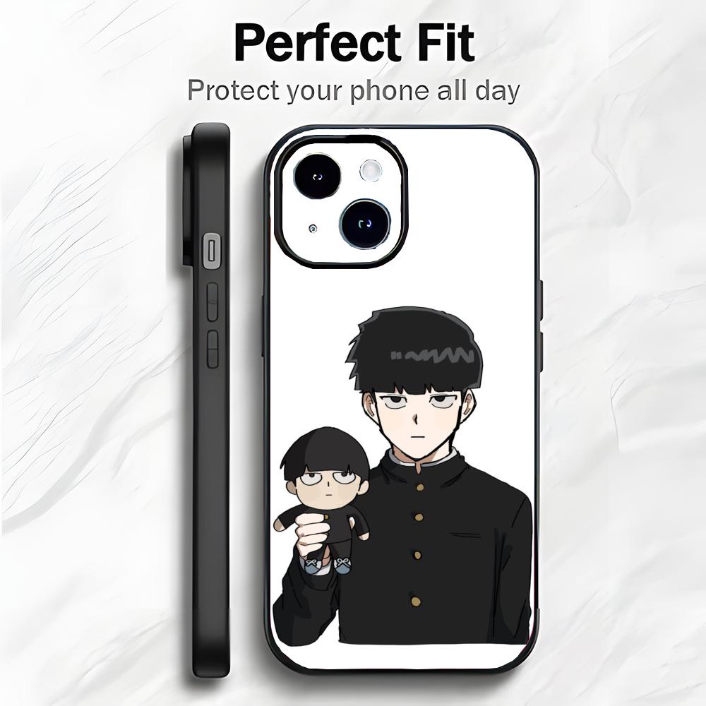 Аниме M-Mob Psycho 100 Сигео Кагеяма Чехол для телефона Чехол для телефона Мягкая упаковка Легкий Для iPhone17 16 15 14 13ProMax