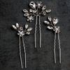 3Pcs Bridal U-shaped Pin Metal Barrette Clip Hairpins Rhinestone Wedding Hairstyle Design Tools Women Wedding Hair Accessories
