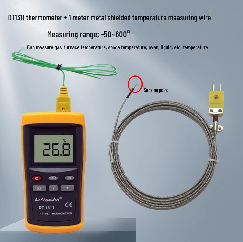 K-Type Digital Thermocouple Thermometer with Probe - High-Precision Industrial Temperature Meter.