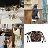 Childrens Retro Leopard Print Drawstring Water Bucket Bag With Pu Material For School And Casual Use