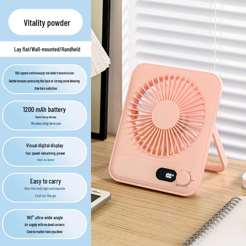 Ultra-thin Rechargeable Mini Desktop & Wall Fan: Silent, Portable, Long-lasting