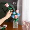 DIY Розовые Черные Глод Розы Ночник Растения Мир И Надежда День Святого Валентина Сады Строительные Блоки Модель Кирпичи Детские Наборы Комплекты
