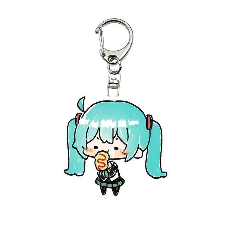 Hatsune Miku Cute Acrylic Keychain: Creative Anime Girl Pendant