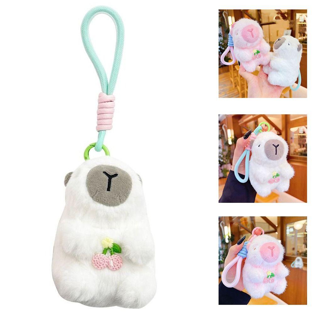 Мягкий плюшевый брелок в виде капибары, креативный милый брелок в виде капибары, автомобильный брелок