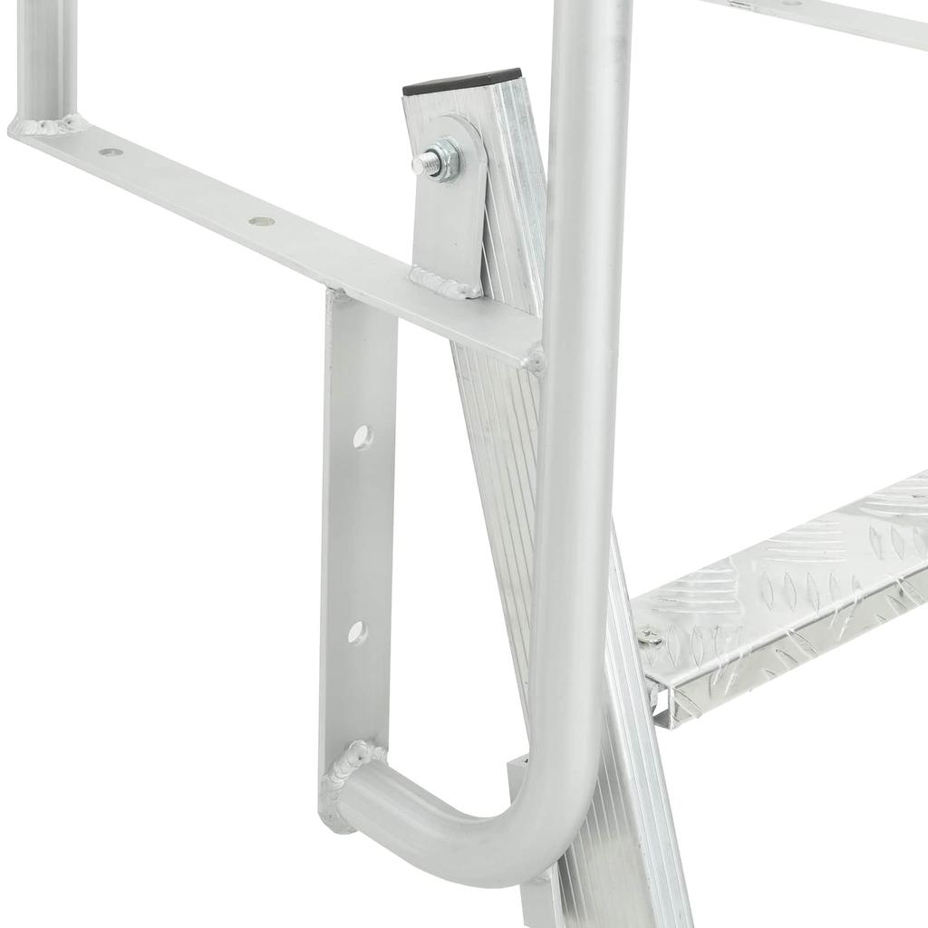 4 Step Dock Ladder Silver 58 x 77 x 166 cm Aluminum