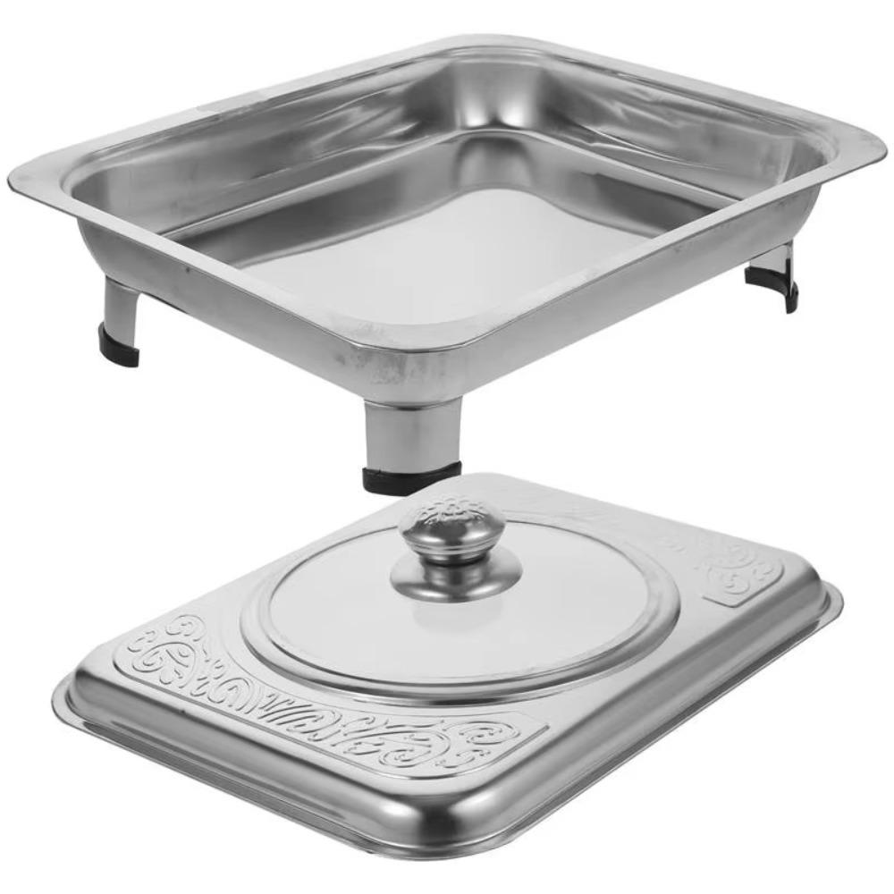 Прямоугольная форма Подогреватель для блюд Практичная металлическая кастрюля Сковороды Чафиндиш Поднос для еды Обеденный